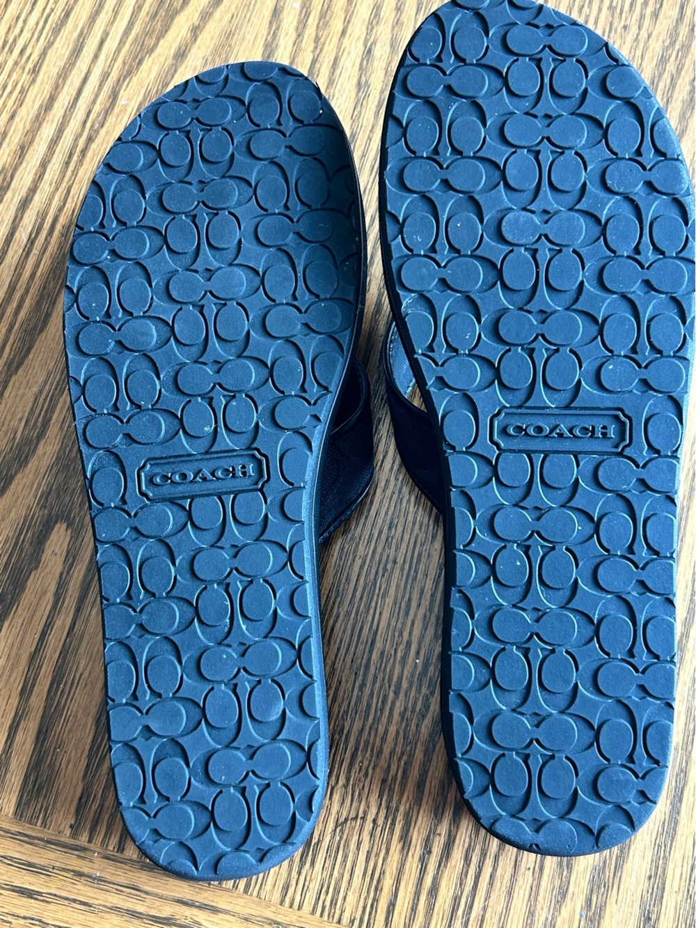 Coach Women’s Black Jolie Signature Logo Strap Thong Flip Flop Sandals Size 8 - Picture 10 of 15